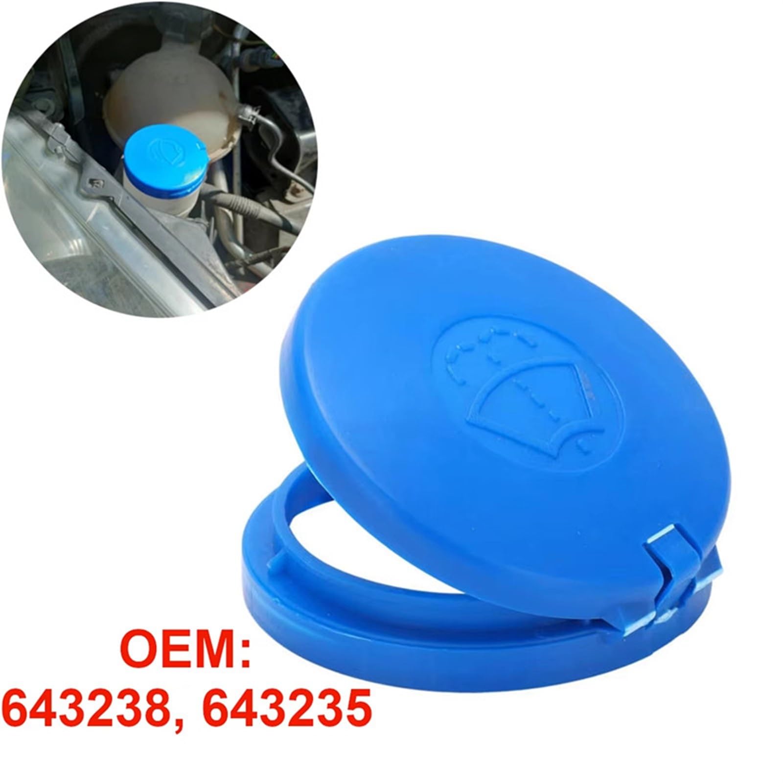2/1Pcs Windshield Washer Water Tank Bottle Lid Cap for Peugeot 206